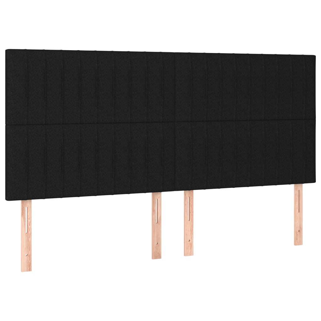 vidaXL Cabecero con luces LED tela negro 180x5x118/128 cm