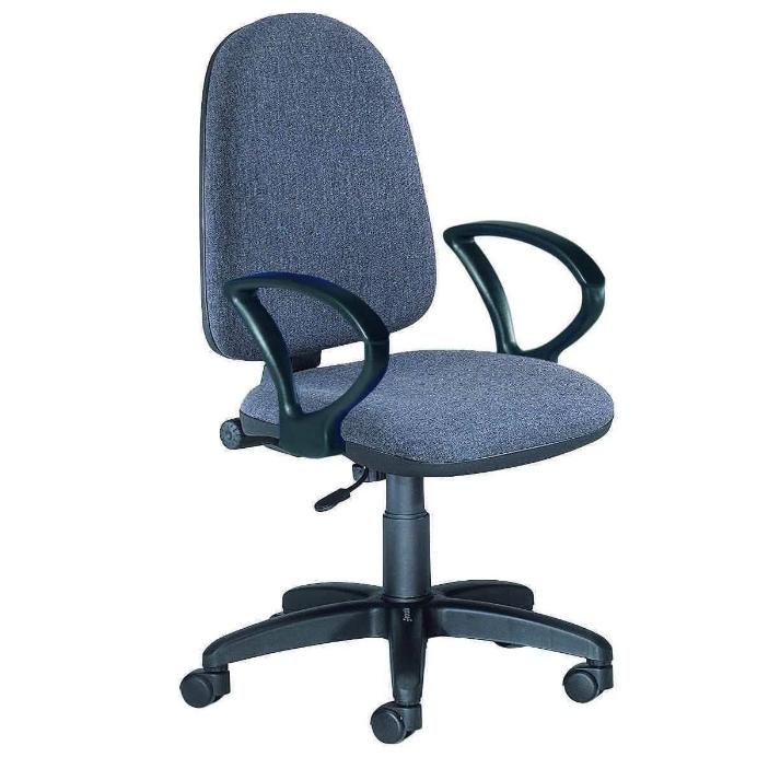 Rocada Silla de Escritorio Barata | Silla Oficina Color Gris | Silla Despacho Cómoda, Ajustable y con Ruedas | Regulable en Altura | Tapizada en Tela Ignífuga y con Reposabrazos