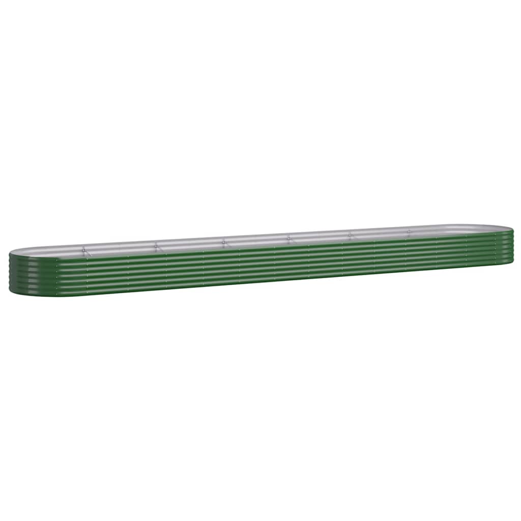 vidaXL Jardinera arriate acero recubrimiento polvo 544x100x36 cm Color Verde,  Gris,  Marrón y mas
