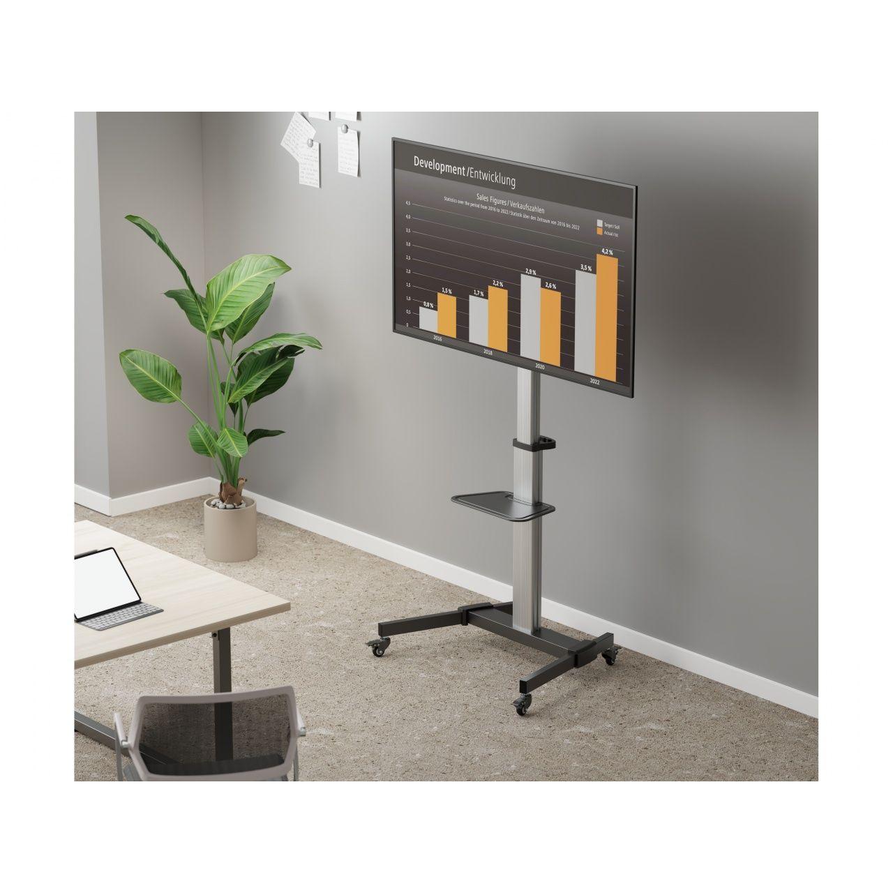 Equip - Soporte de pared EQUIP 650630 para televisión de 37 a 86 pulgadas, compatible VESA hasta 600x400, carga máxima 50 kg, inclinación ±10° y rotación 90°, ideal para salas de reuniones y aulas