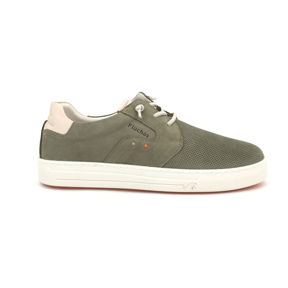 Blucher de Fluchos para hombre, mod.2366, Deportivo de piel con cordón elástico y plantilla extraíble