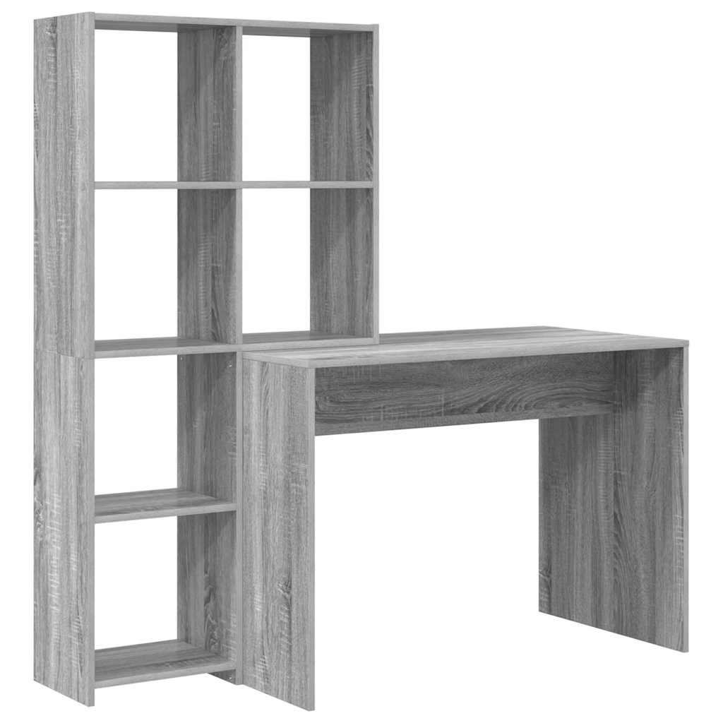vidaXL Escritorio Gris Sonoma 138,5 x 55 x 143 cm Madera de ingeniería