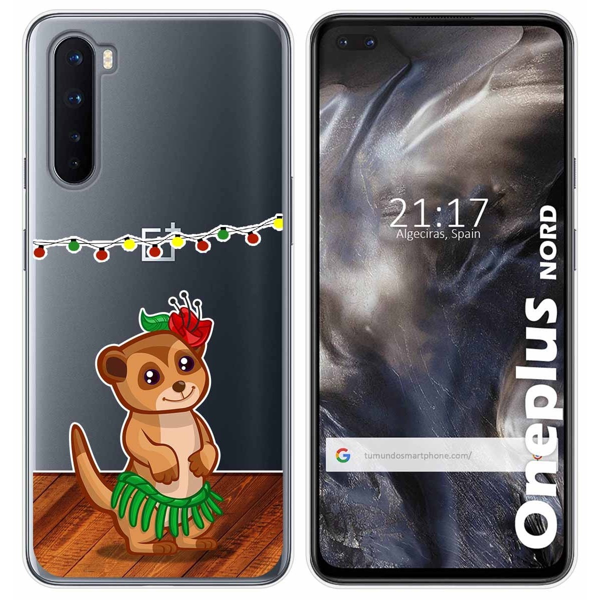 Tumundosmartphone Funda Gel Transparente para OnePlus Nord diseño Suricata Dibujos