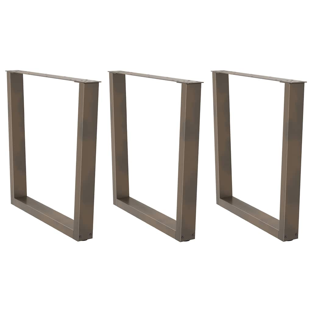 vidaXL Patas para mesa de comedor en forma de V (3 unidades) 90 x (72-73,3) cm, acero
