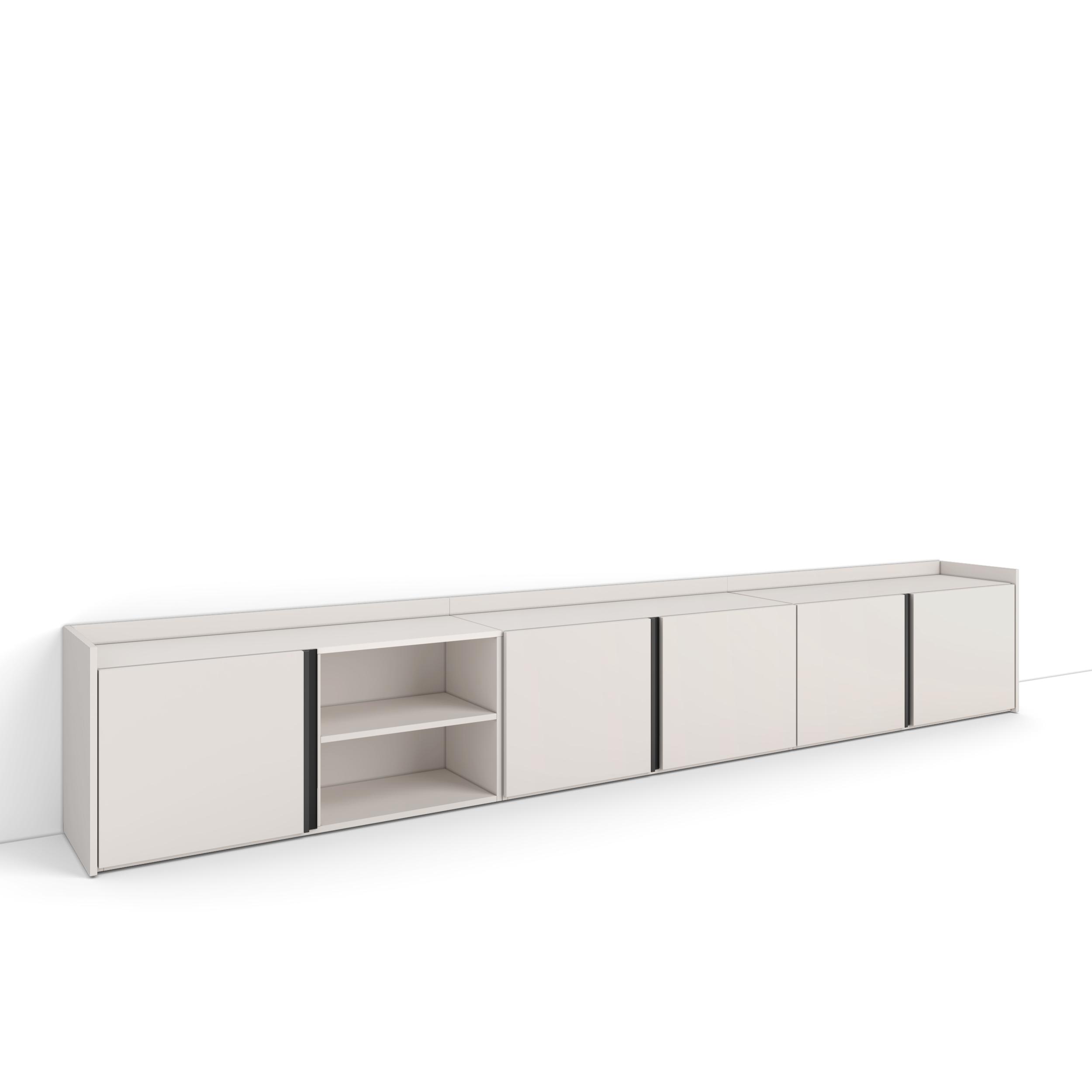 Mueble TV, Televisión, 309x35x50cm, Para TV hasta 80", Con almacenamiento