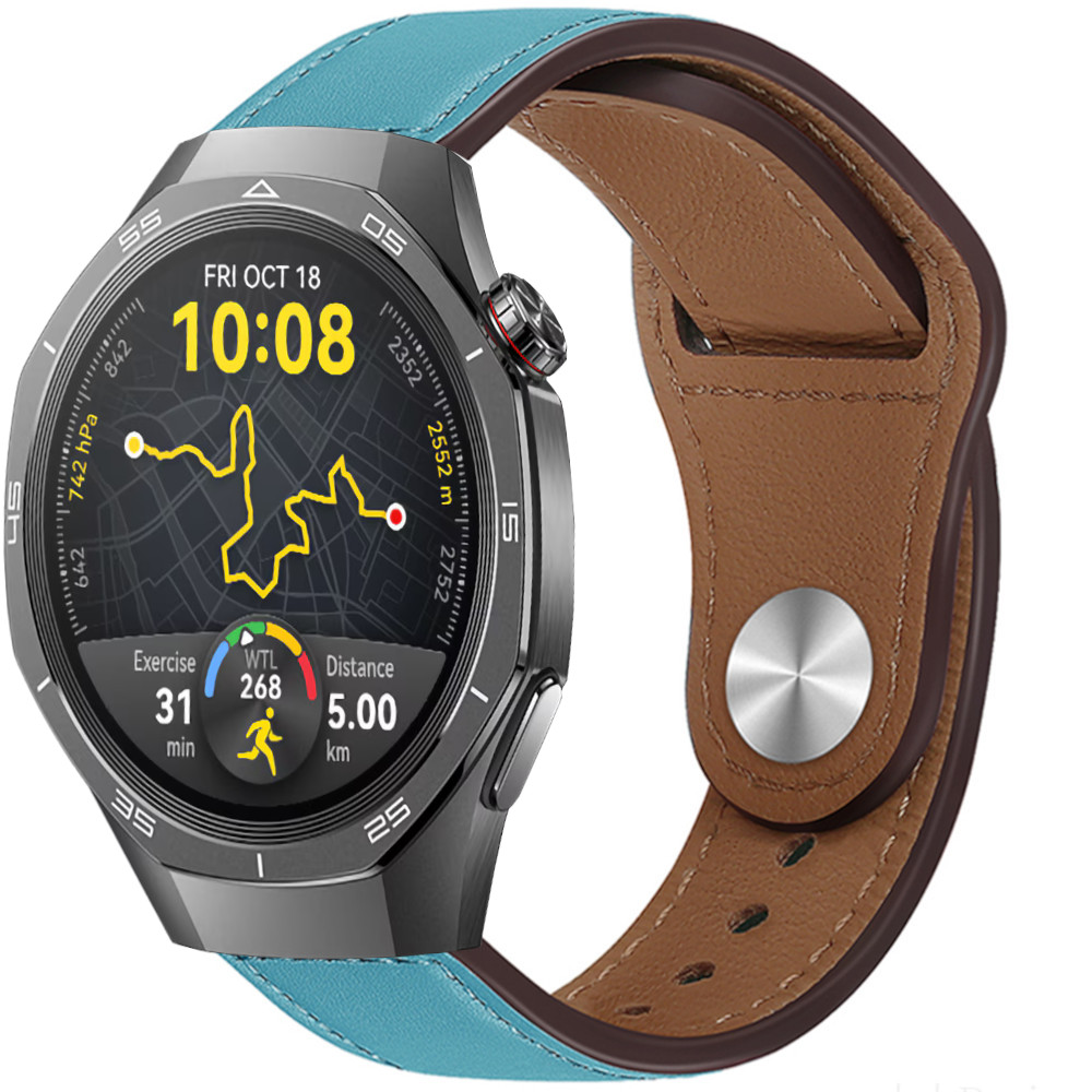 Correa de Piel para Amazfit GTR 4 / Bip 5 / Garmin Vivoactive 4 / Hua Watch GT 5 - 46mm / GT 5 - 46mm / GT 4 - 46mm, Modelo Cuero Bucle Ancho 22mm