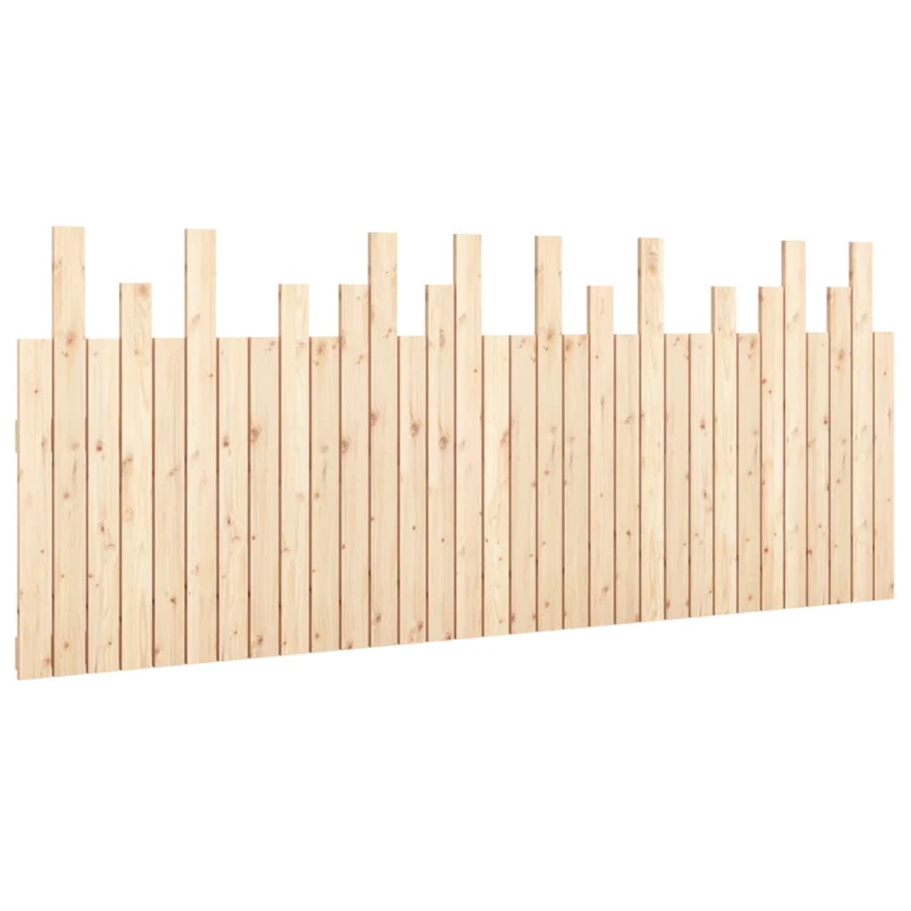 vidaXL Cabecero de cama de pared madera maciza de pino 204x3x80 cm