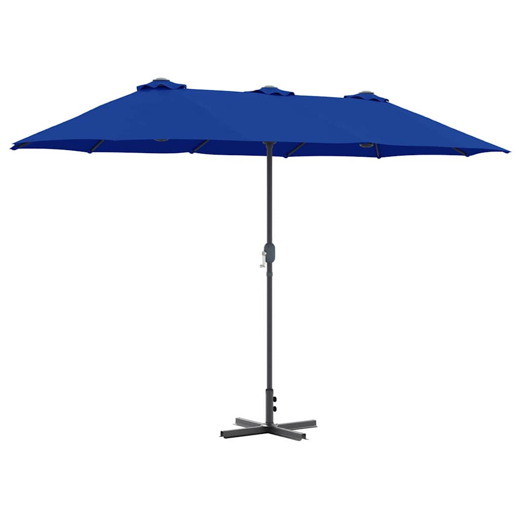 vidaXL Sombrilla de jardín Azul azur 370 x 197 x 239 cm