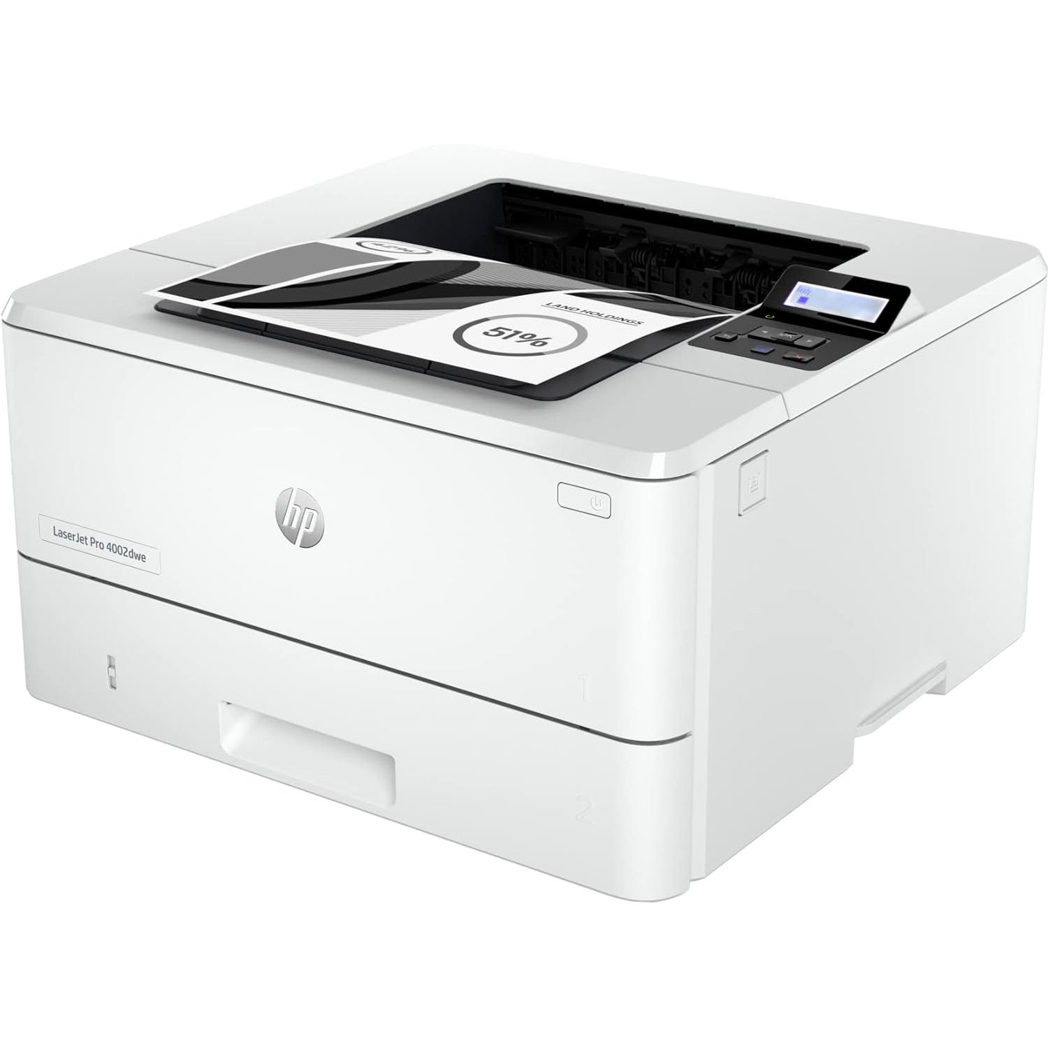 Impresora Láser Monocromo HP Laserjet Pro 4002DWE WiFi/ Dúplex/ Blanca 6 meses de impresión Instant Ink