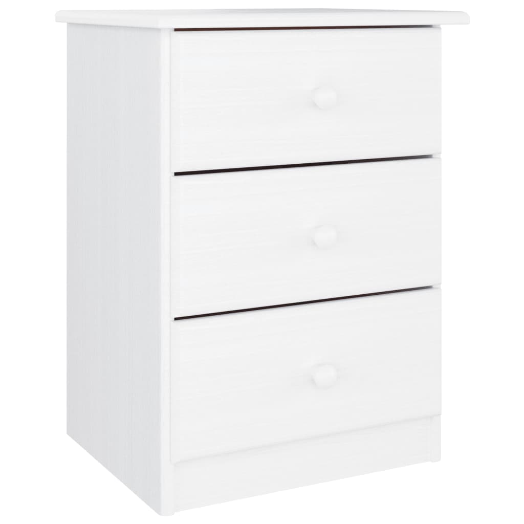 Vidaxl Mesita de Noche ALTA Madera Maciza de Pino 41x35x55,5 Cm Natural, Blanco