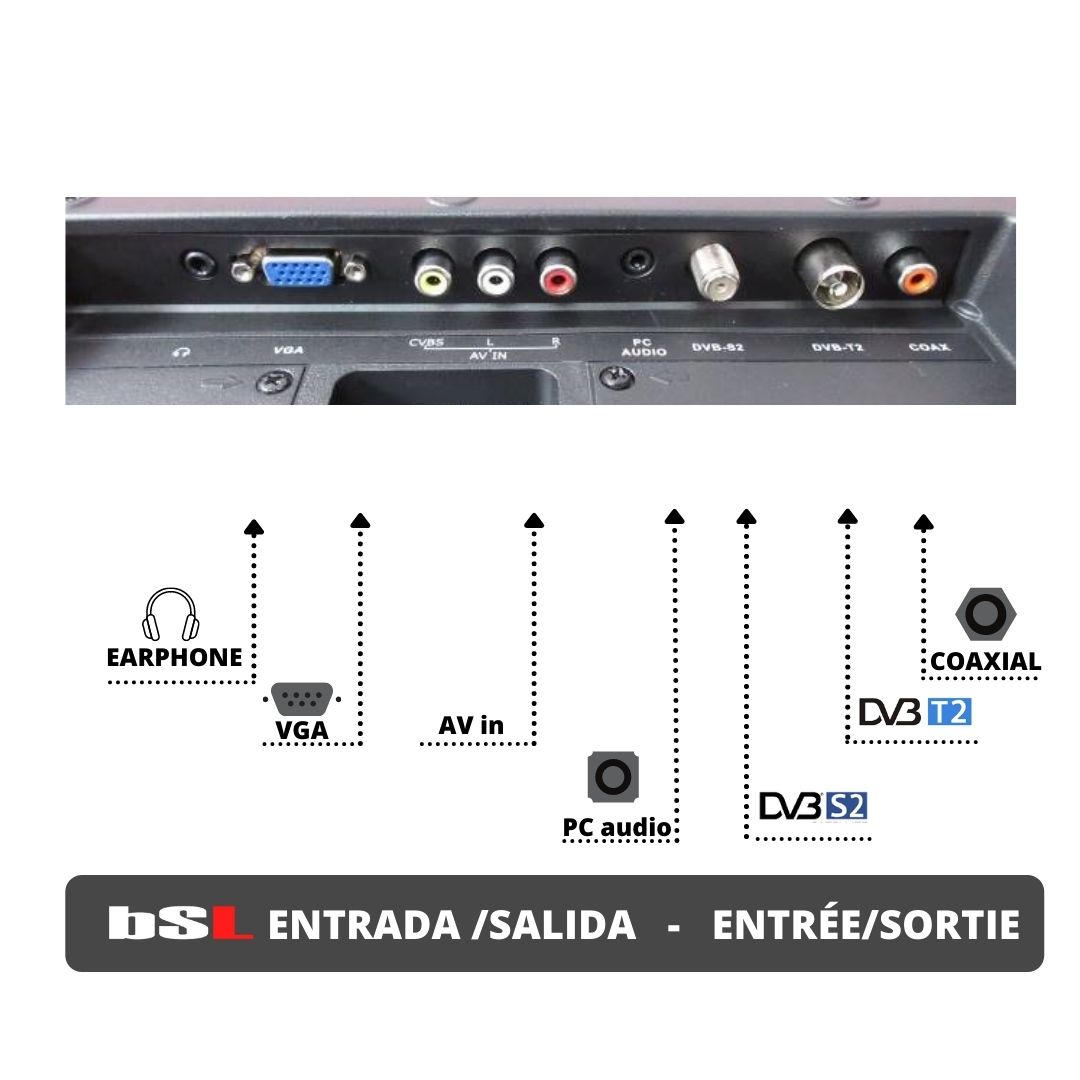 Smart TV 24 Pulgadas BSL-24T2SATV LED Full HD 1920x1080, DVBT2, DVB-S2, Stick ATV Incluido, Control Voz