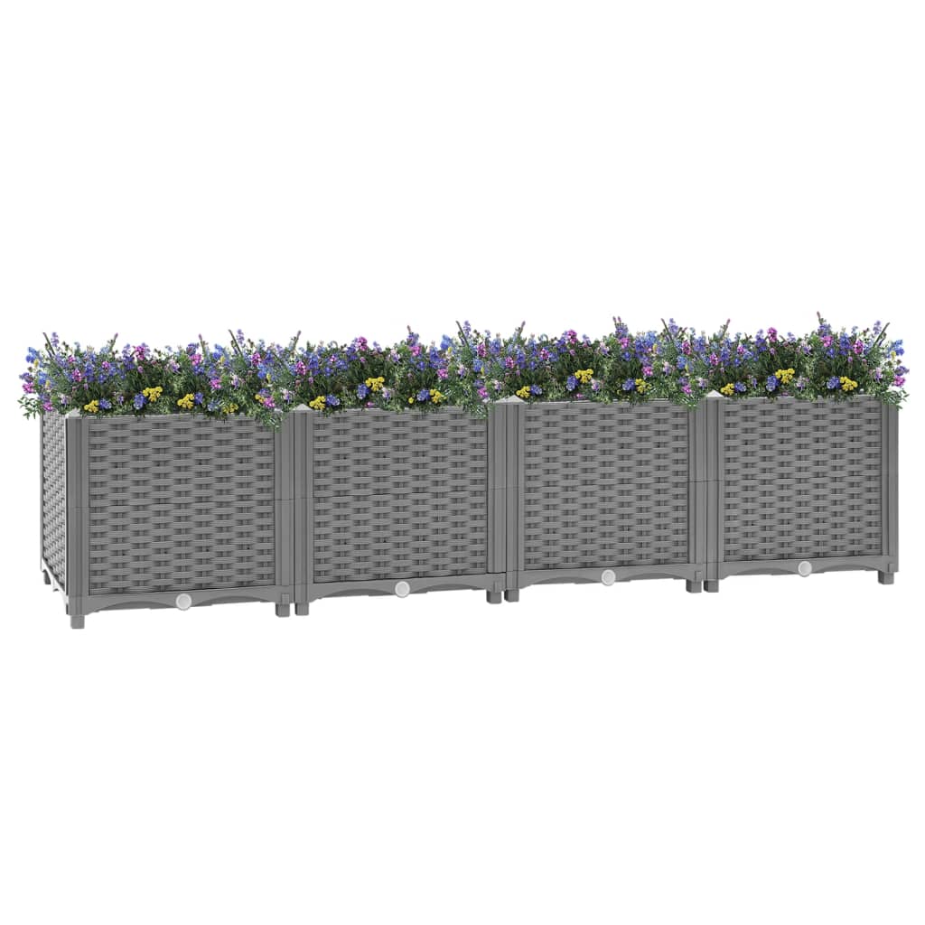 vidaXL Arriate polipropileno 160x40x38 cm Color Azul,  Marrón,  Negro y mas