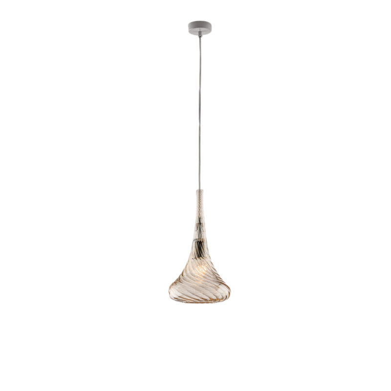 Lámpara de suspensión Nemesis Hierro con cristal pyrex ámbar 1 luz 142 Ø20 BL280-S1-AM - Bonetti Illumina