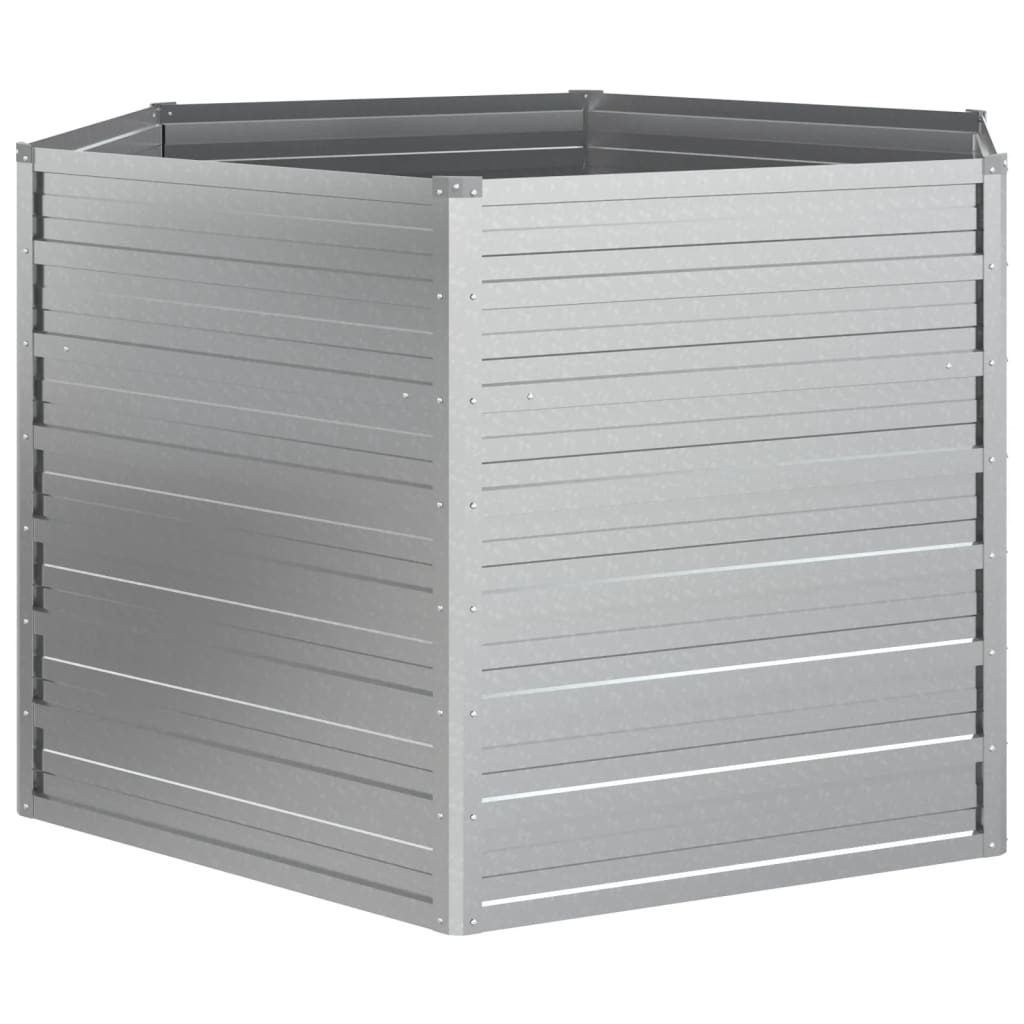 vidaXL Arriate de acero galvanizado 129x77 cm Color Gris,  Verde,  Marrón y mas