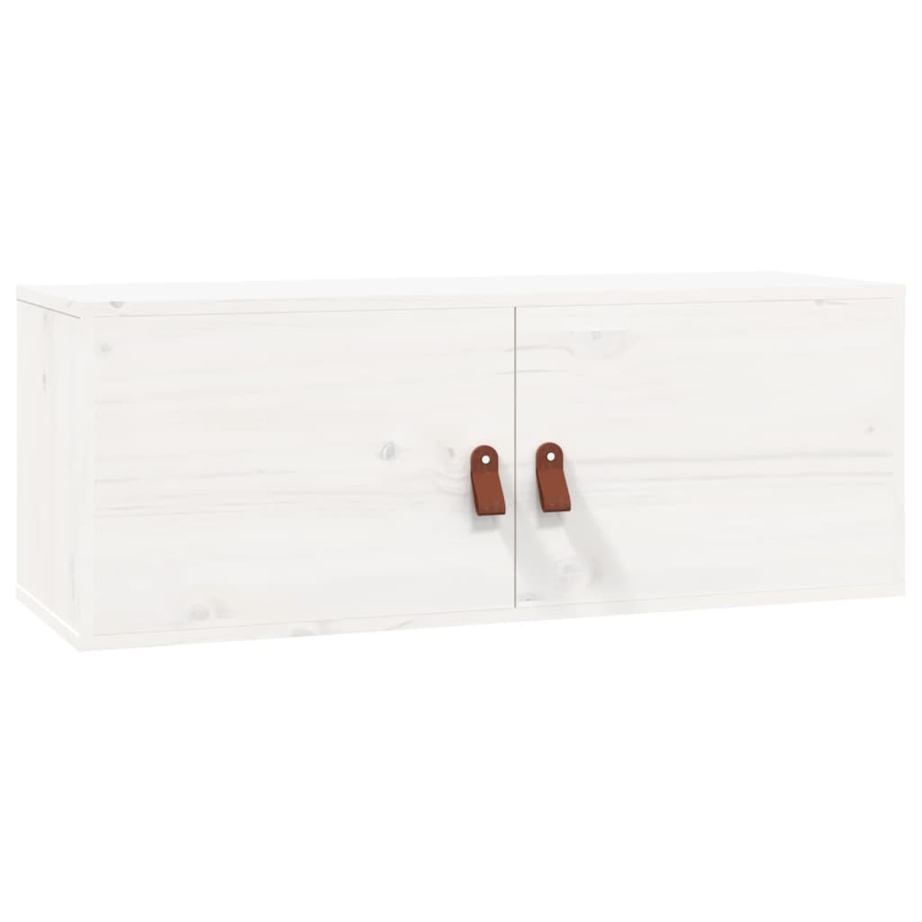 vidaXL Armario de pared de madera maciza de pino blanco 80x30x30 cm