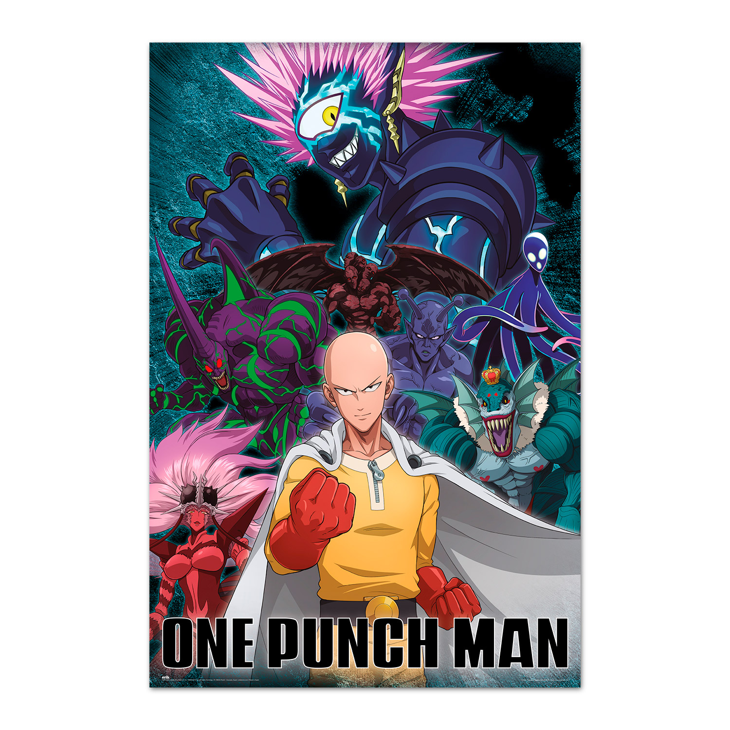 Poster one punch man saitama vs villain
