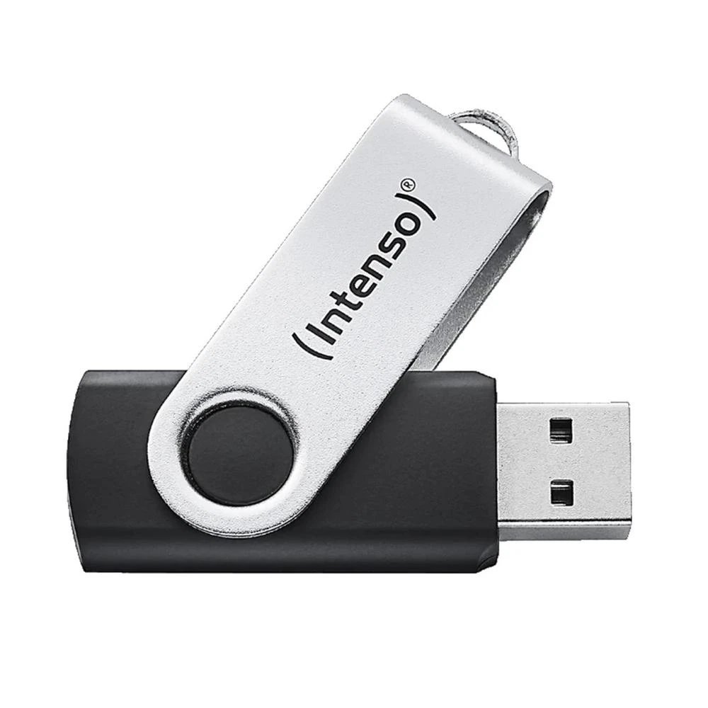 Intenso - Memoria USB 3543491 Office Line de 128 GB con USB 3.2 y velocidad hasta 70 MB/s, color plata, compatible Windows y macOS