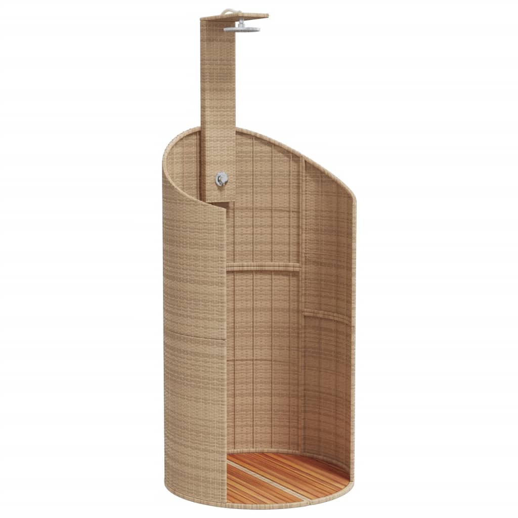 vidaXL Ducha de Exterior para Piscina Mueble Ratán PE Madera Acacia Color Gris,  Negro,  Beige y mas
