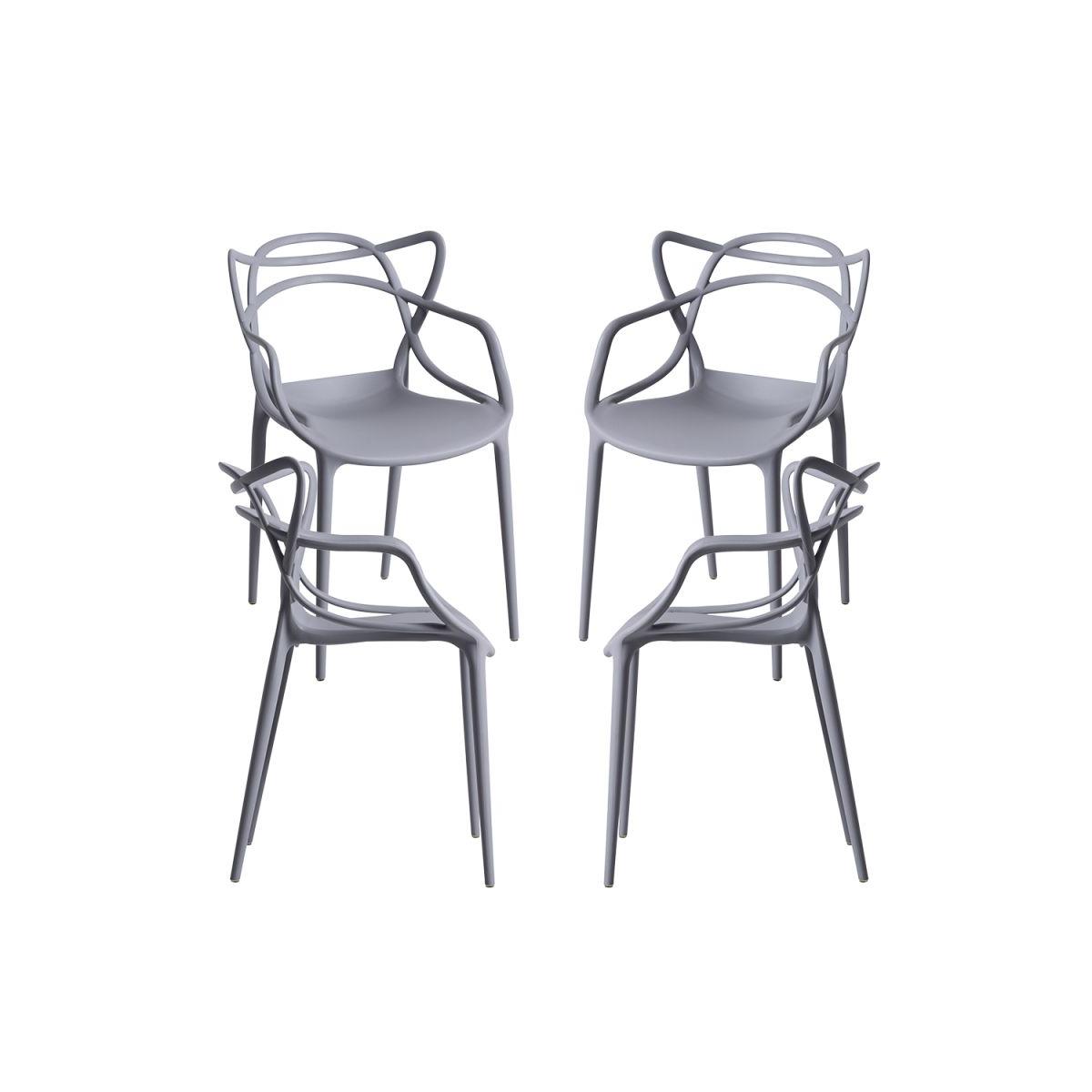 Regalos Miguel - Packs Sillas Jardín - Pack 4 Sillas Korme - Gris