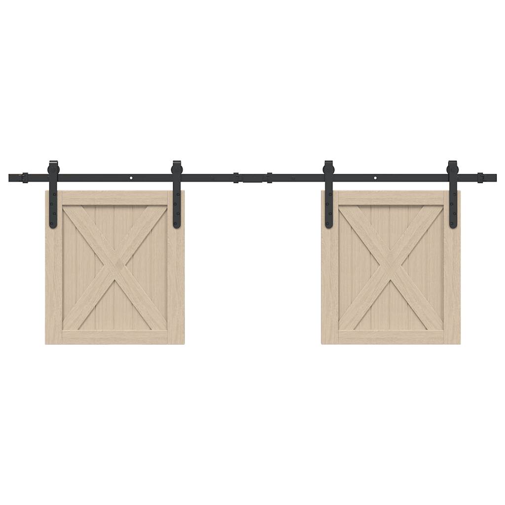 vidaXL Kit de puerta corredera de armario acero carbono 152 cm