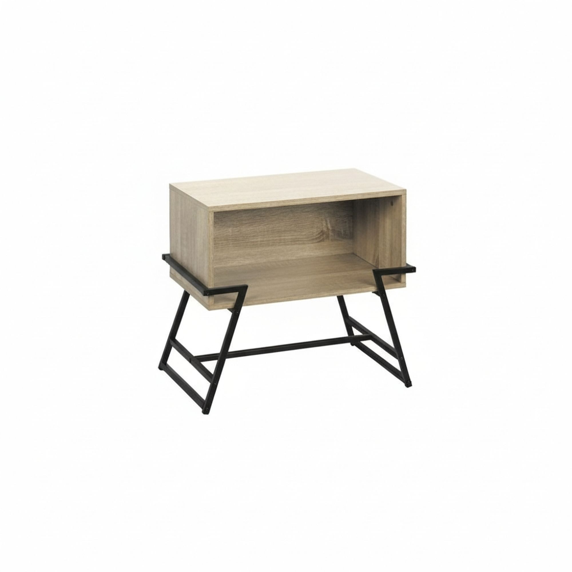 MOBLEKIT | Mesitas de Noche de Madera y Metal, Diseño Nórdico o Industrial con Opciones de Cajón, Puerta o Estantes, Muebles Compactos para Dormitorio