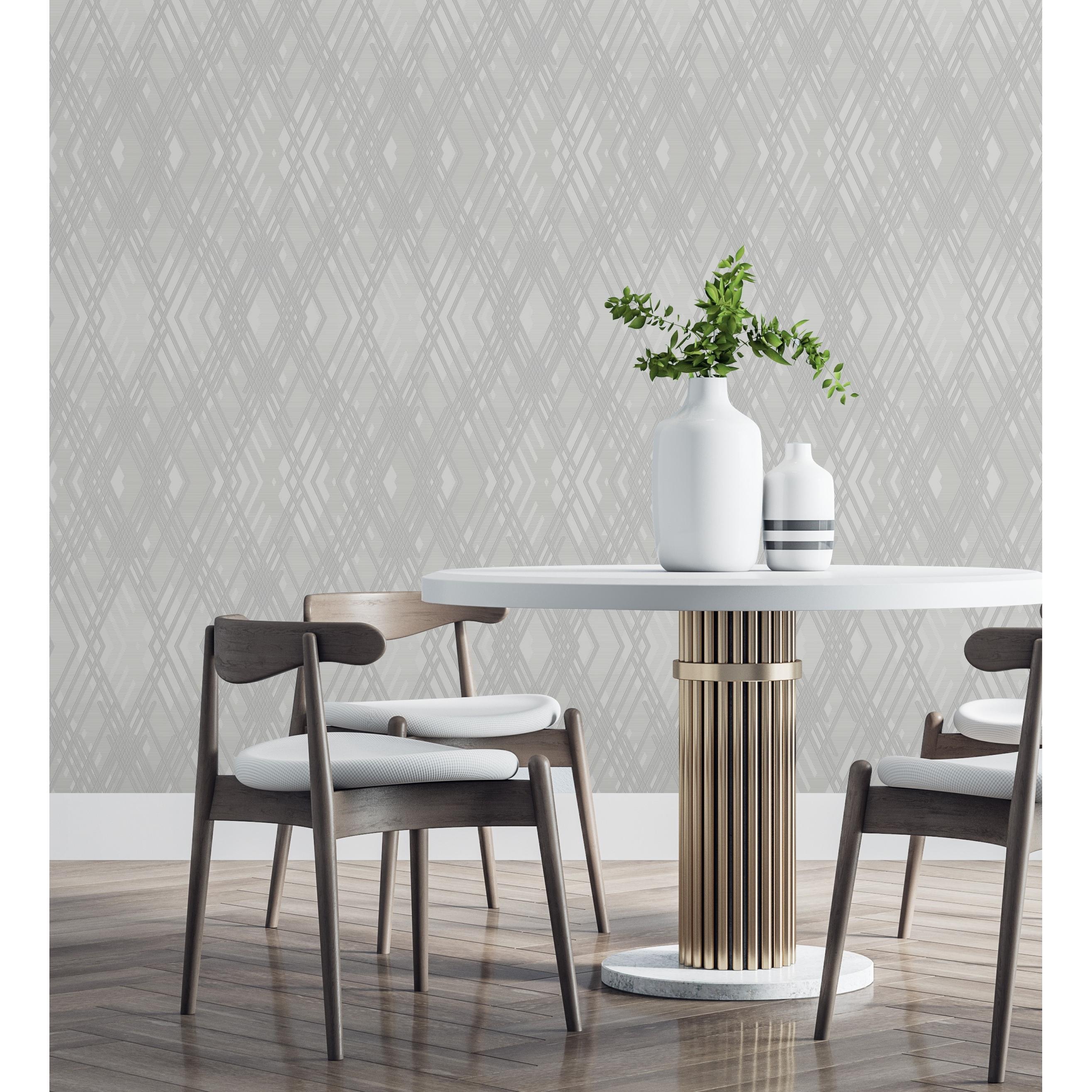Papel pintado vinílico geométrico con relieve y efectos metalizados - Angular Metric 681683 de GAULAN - Rollo de 10 m x 1,06 m
