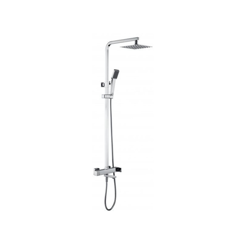 Imex Fiyi BDF016-B barra de baño y ducha monomando extensible de latón con acabado cromado