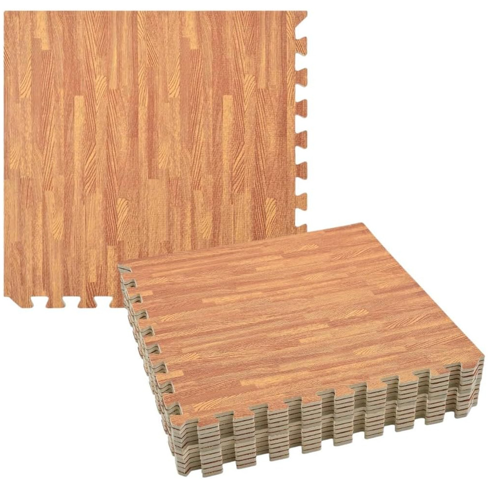 12x Esterilla de Fitness y Ejercicios Gimnasio Puzzle 60x60cmx1cm Alfombra. Fácil Limpieza con Bordes incluidos Antideslizante COSHANO