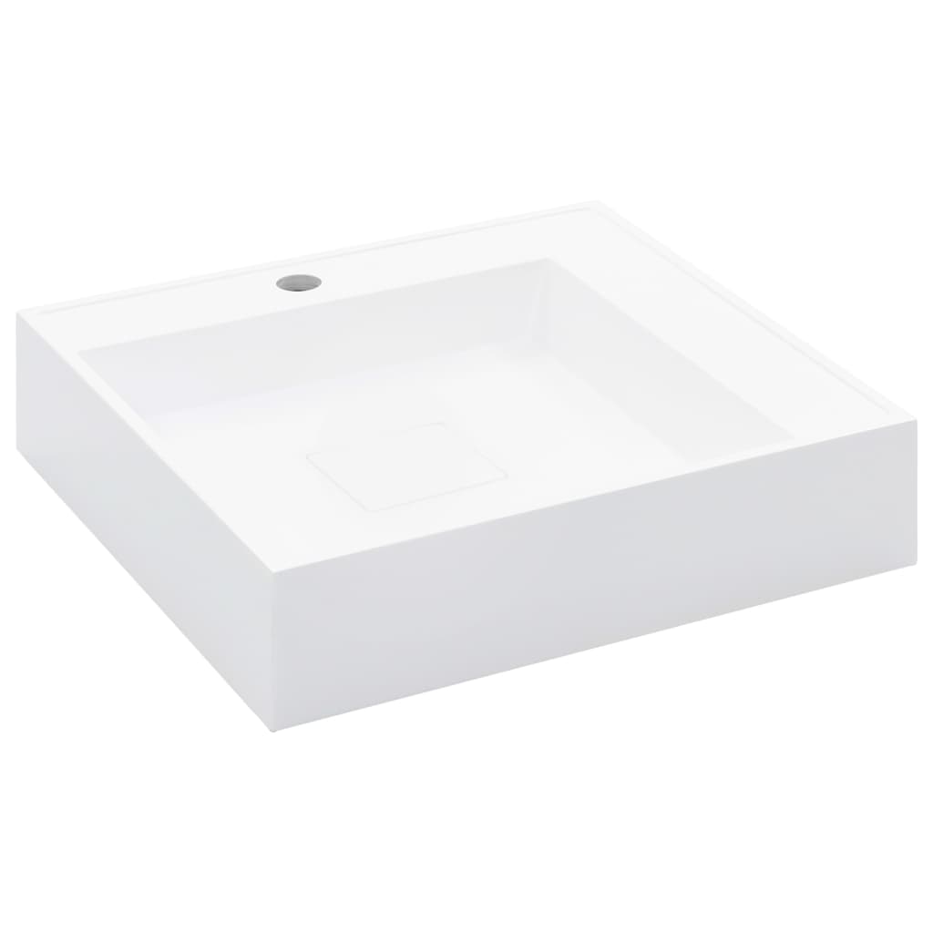 vidaXL Lavabo Resina Mineral/Mármol Blanco Sanitario Baño Grifo Dimensiones 59.3 x 35.1 x 10.7 cm,  50 x 38 x 13 cm,  60 x 38 x 11 cm y mas