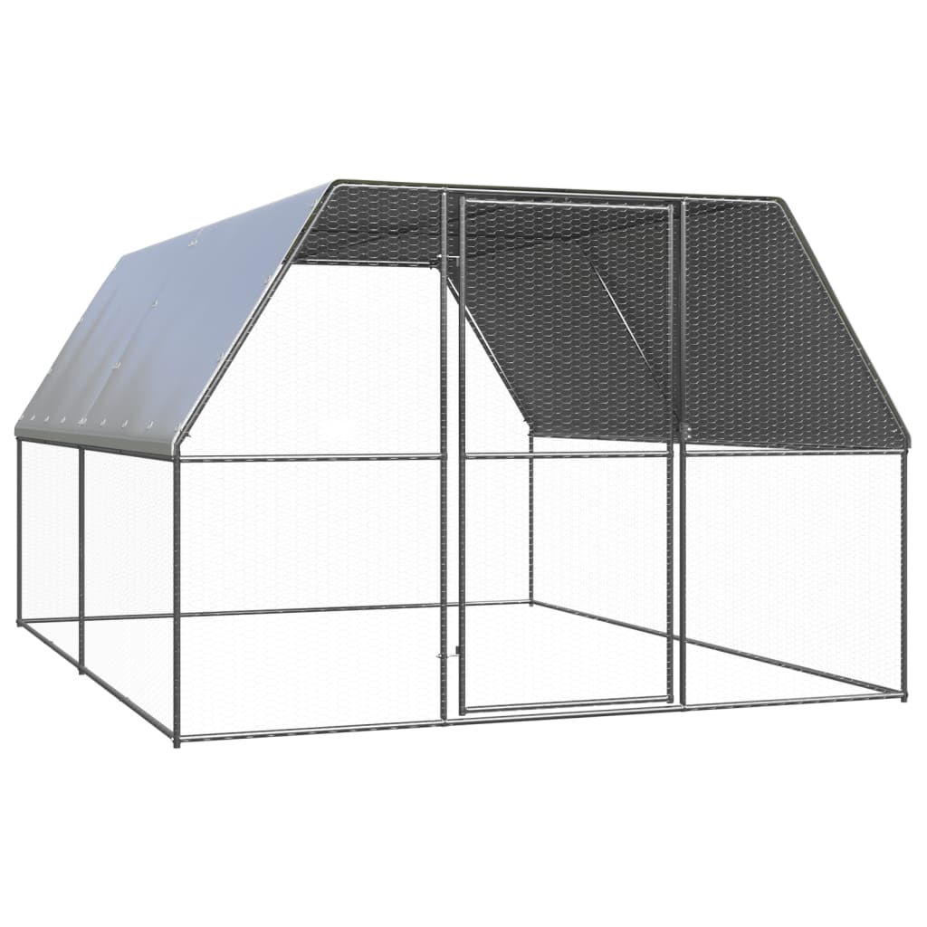 vidaXL Jaula Gallinero de Exterior Corral de Gallinas Pollos Acero Galvanizado Dimensiones 2 x 4 x 2 m,  3 x 4 x 2 m,  2 x 6 x 2 m y mas
