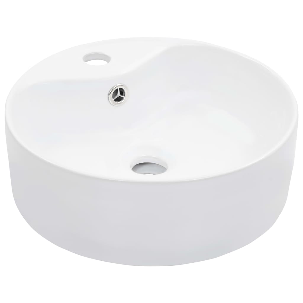 vidaXL Lavabo con Rebosadero 36x13 cm Cerámica Sanitario Grifería Aseo Color Blanco,  Negro, y mas