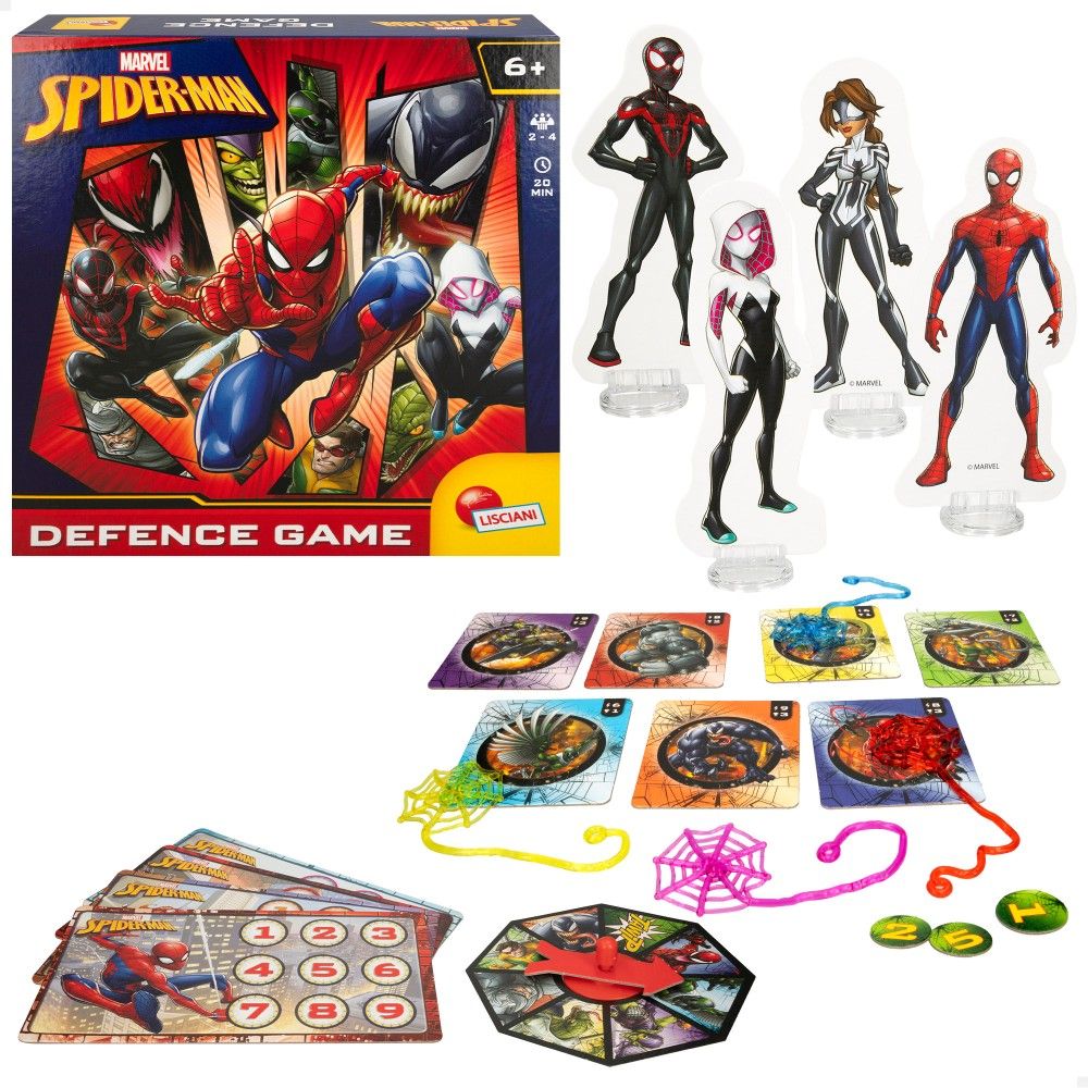 Lisciani Juego de Mesa Spider-Man Defence Game - Personajes Marvel - 2-4 Jugadores - +6 Años