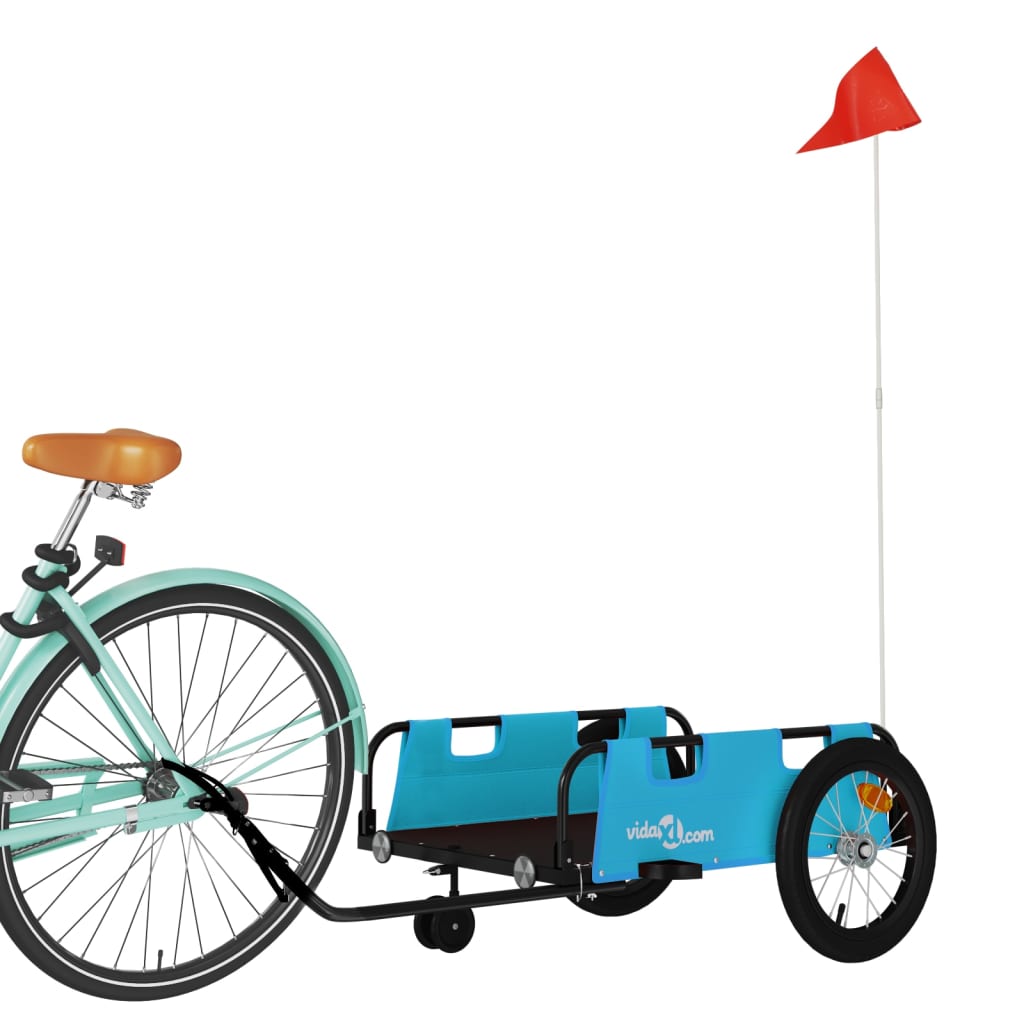 vidaXL Remolque para Bicicletas Carrito de Carga Hierro y Tela Oxford Color Amarillo,  Azul,  Gris y mas