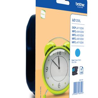 Brother - Cartucho de tinta LC125XLCBP cian para impresoras DCP y MFC, hasta 1200 páginas, secado rápido e impresión nítida
