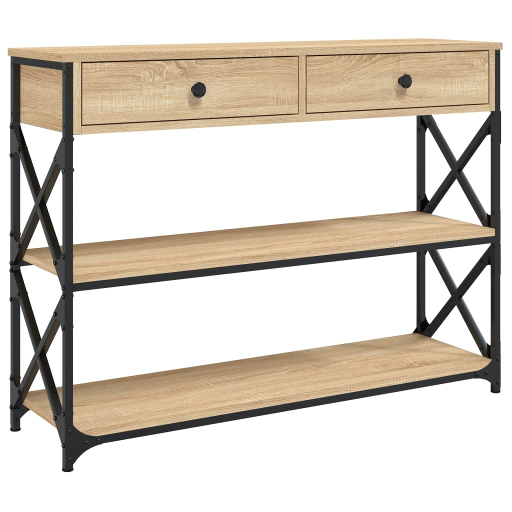 Vidaxl Mesa Consola Madera de Ingeniería 100x28x75 Cm Negro