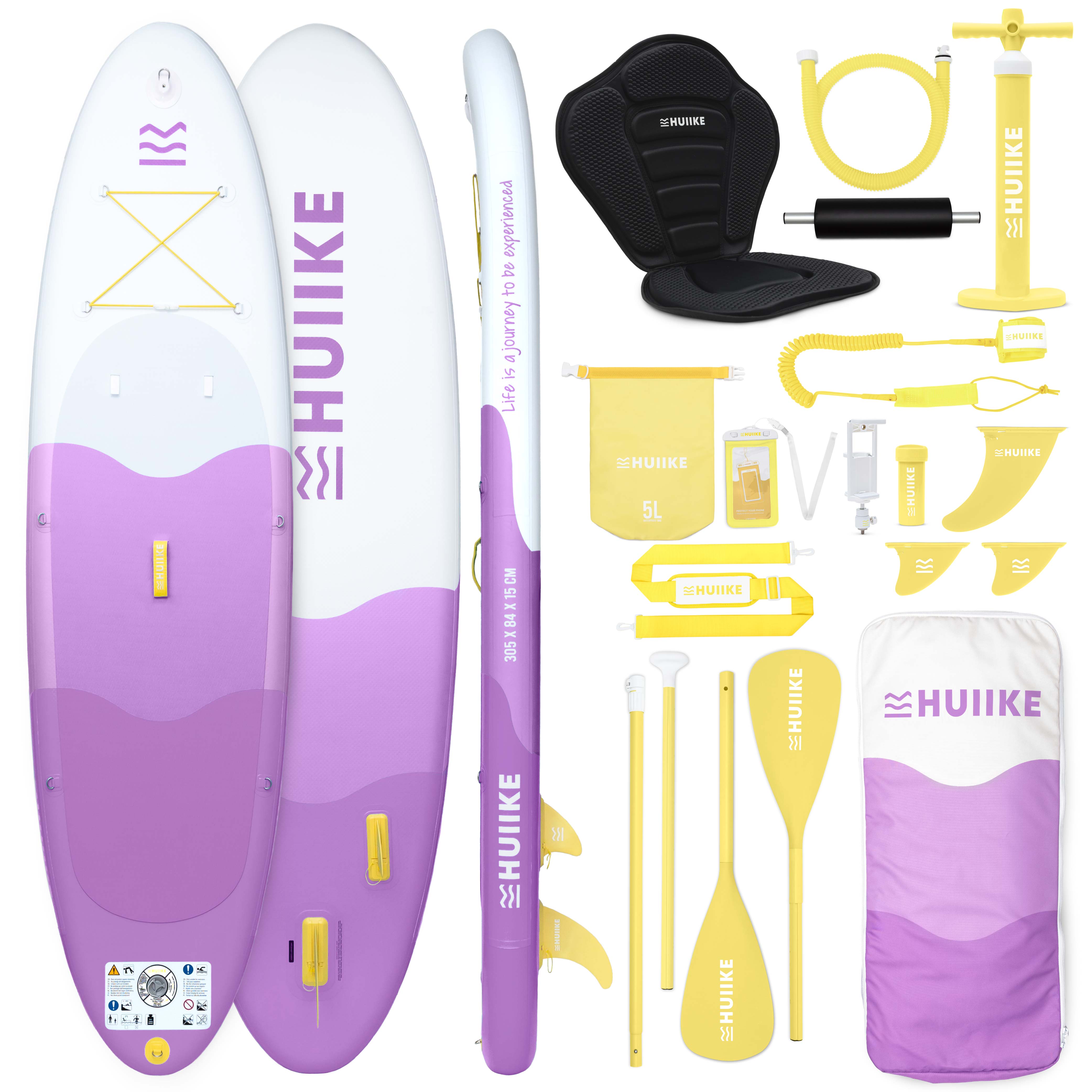 Tabla Paddle Surf Hinchable con Accesorios Premium - HUIIKE | Tabla Padel Surf Hinchable con Remo Doble Uso y Asiento Kayak | Stand Up Paddle Board Gran Estabilidad y Resistencia | Pádel SUP Board