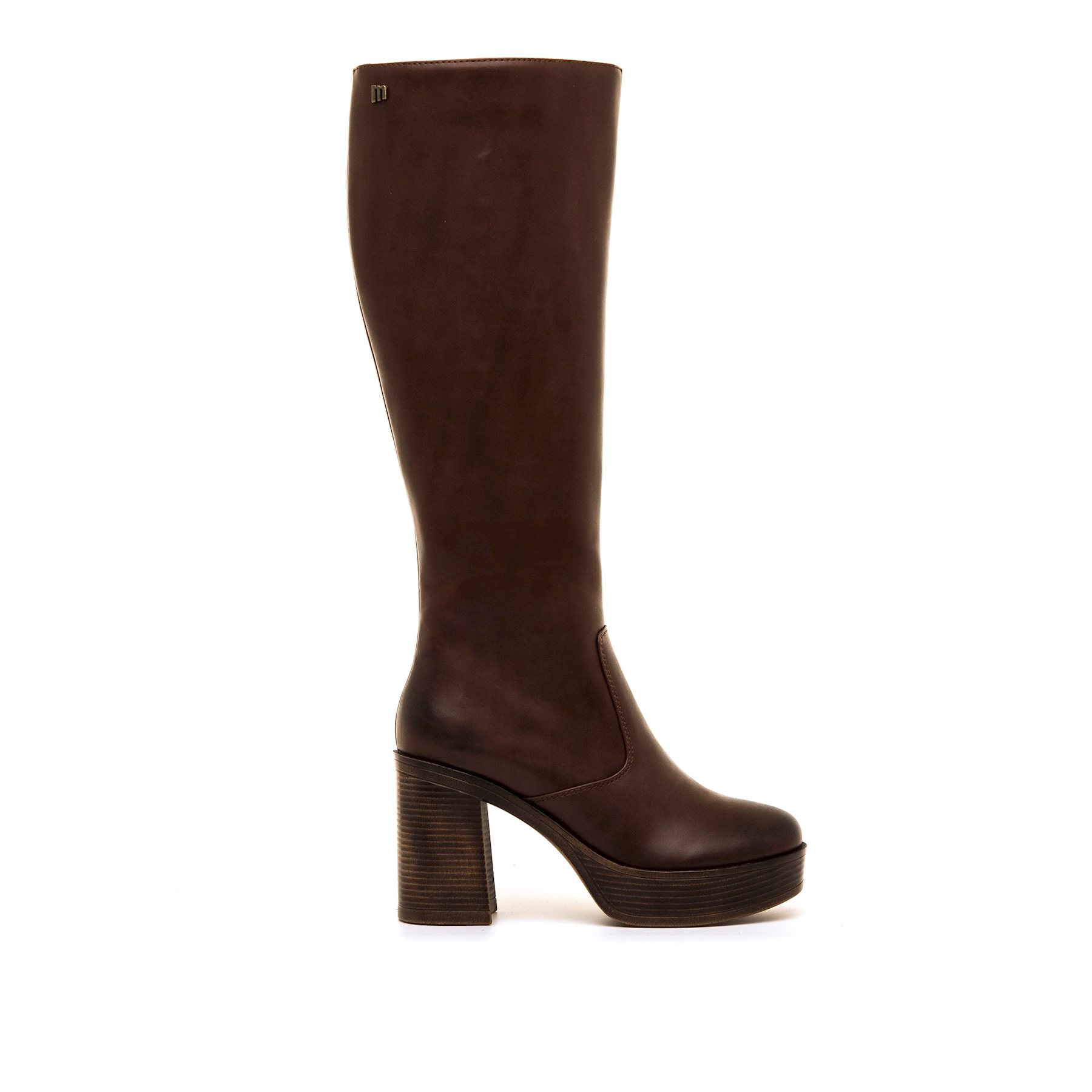 Mustang-MTNG botas de tacón mujer new 67 marron con cierre cremallera y tipo de puntera redonda