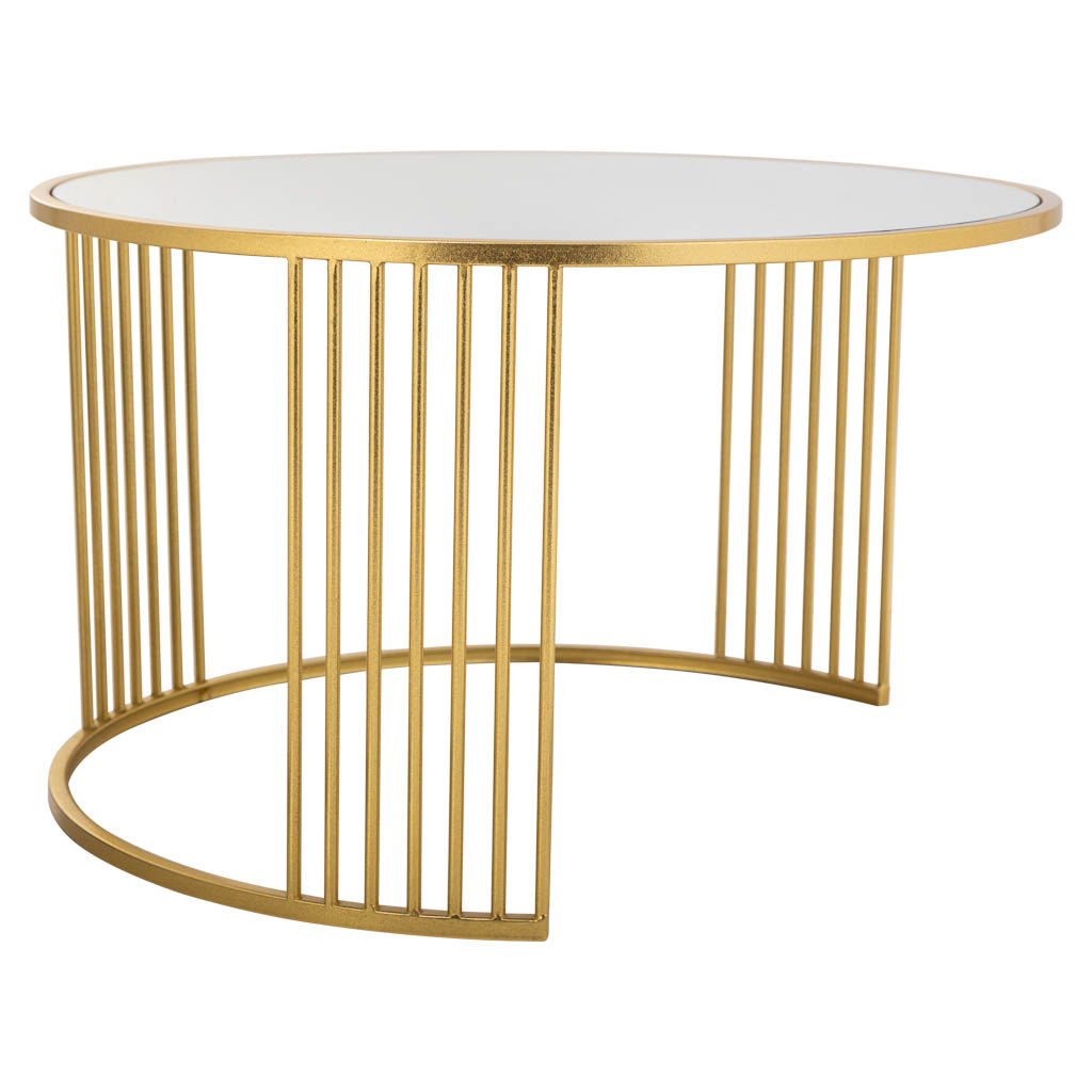 Wonderlust Deco - Mesa de centro redonda de metal dorado 80x80x48 Dorado 80x80x48h cm