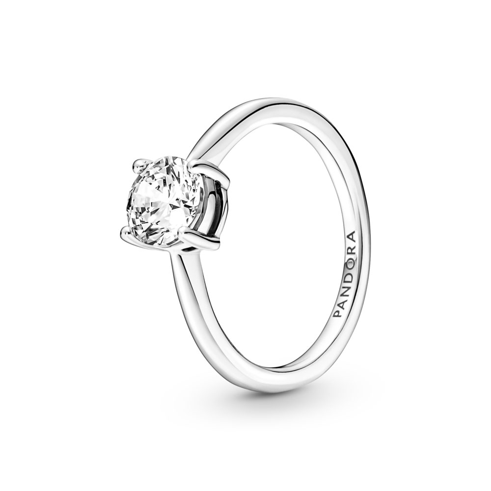 Pandora Anillo Solitario en plata de ley Brillante 190052C01 , para Mujer