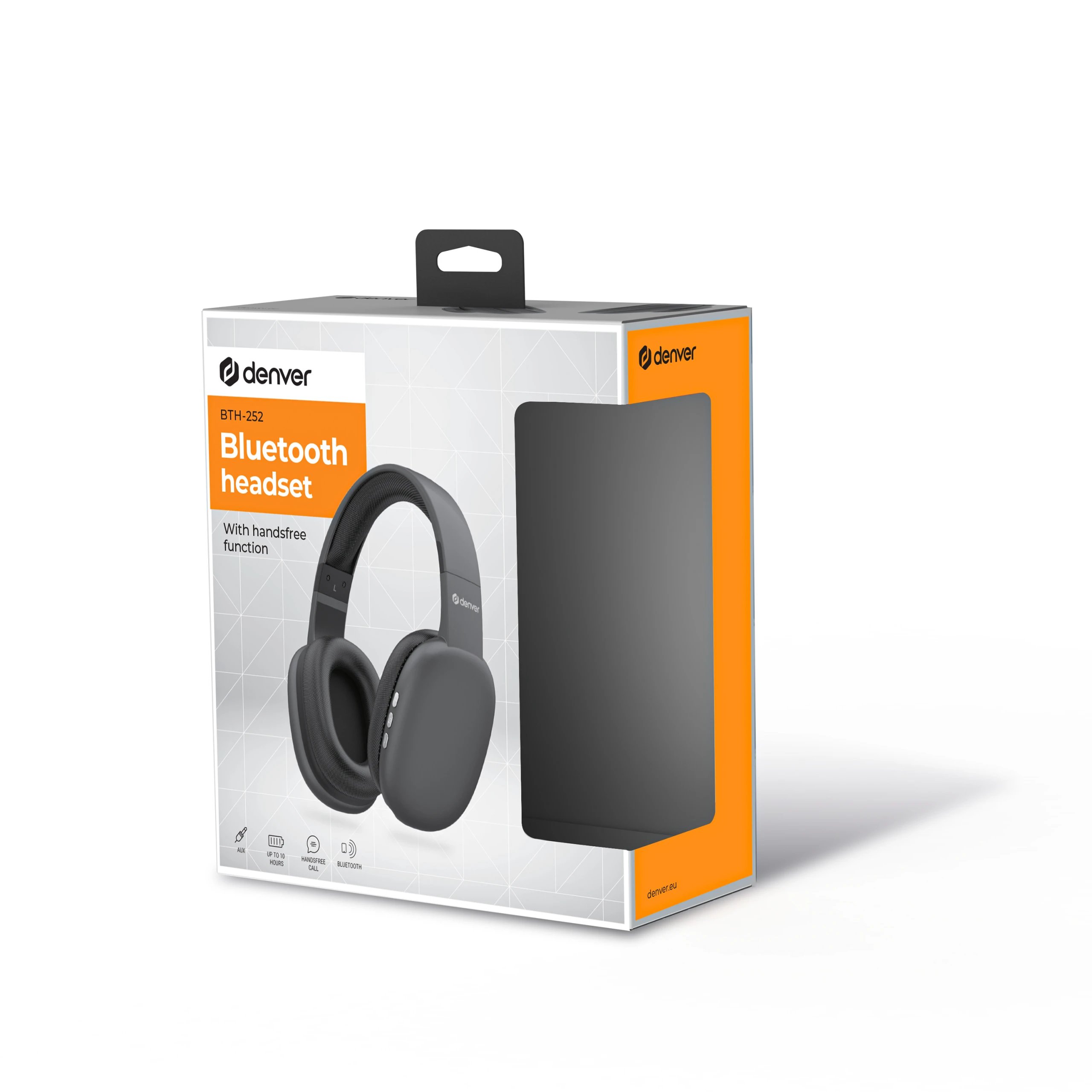 Denver BTH-252 auricular y casco Auriculares Inalámbrico De mano Llamadas/Música/Deporte/Uso diario Bluetooth Gris