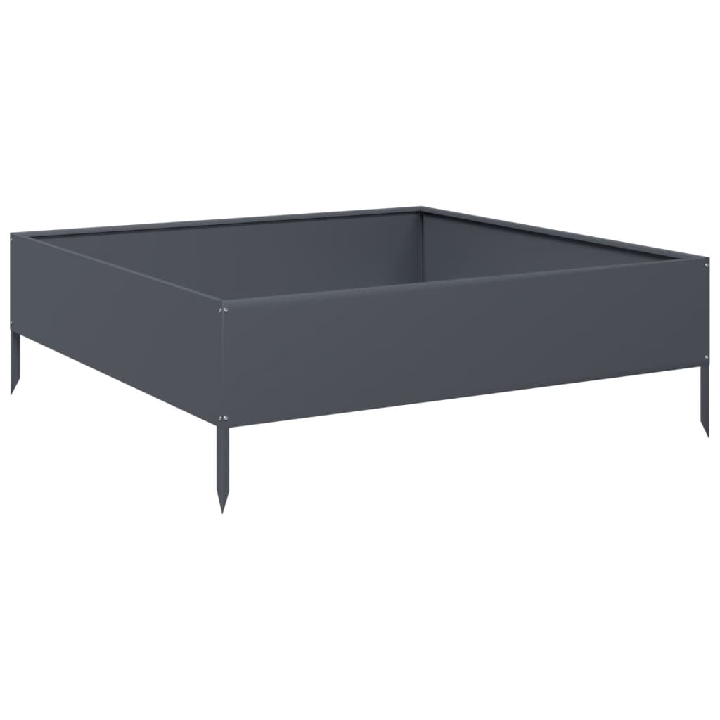vidaXL Arriate de acero gris antracita 100x100x33,5 cm