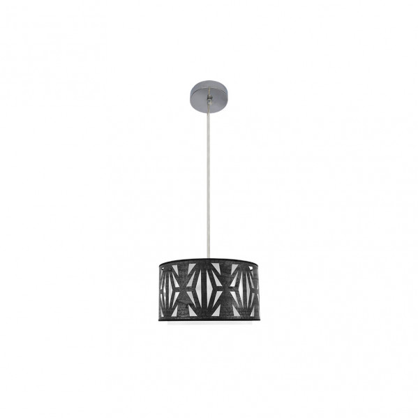 FABRILAMP Colgante modelo Katerina 1luz xe27 Cromo/madera Negra