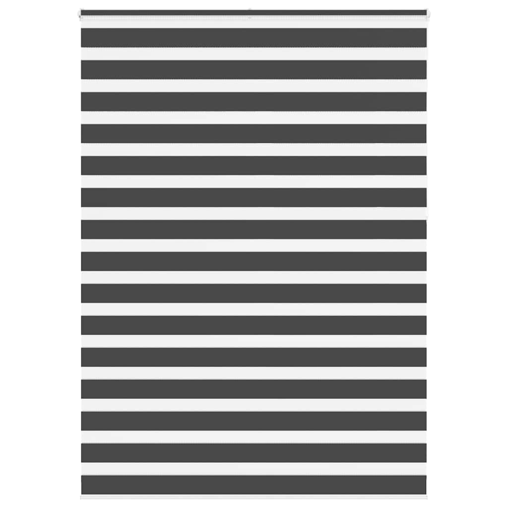 vidaXL Estor cebra negro 165x230 cm tejido ancho 160,9 cm poliéster