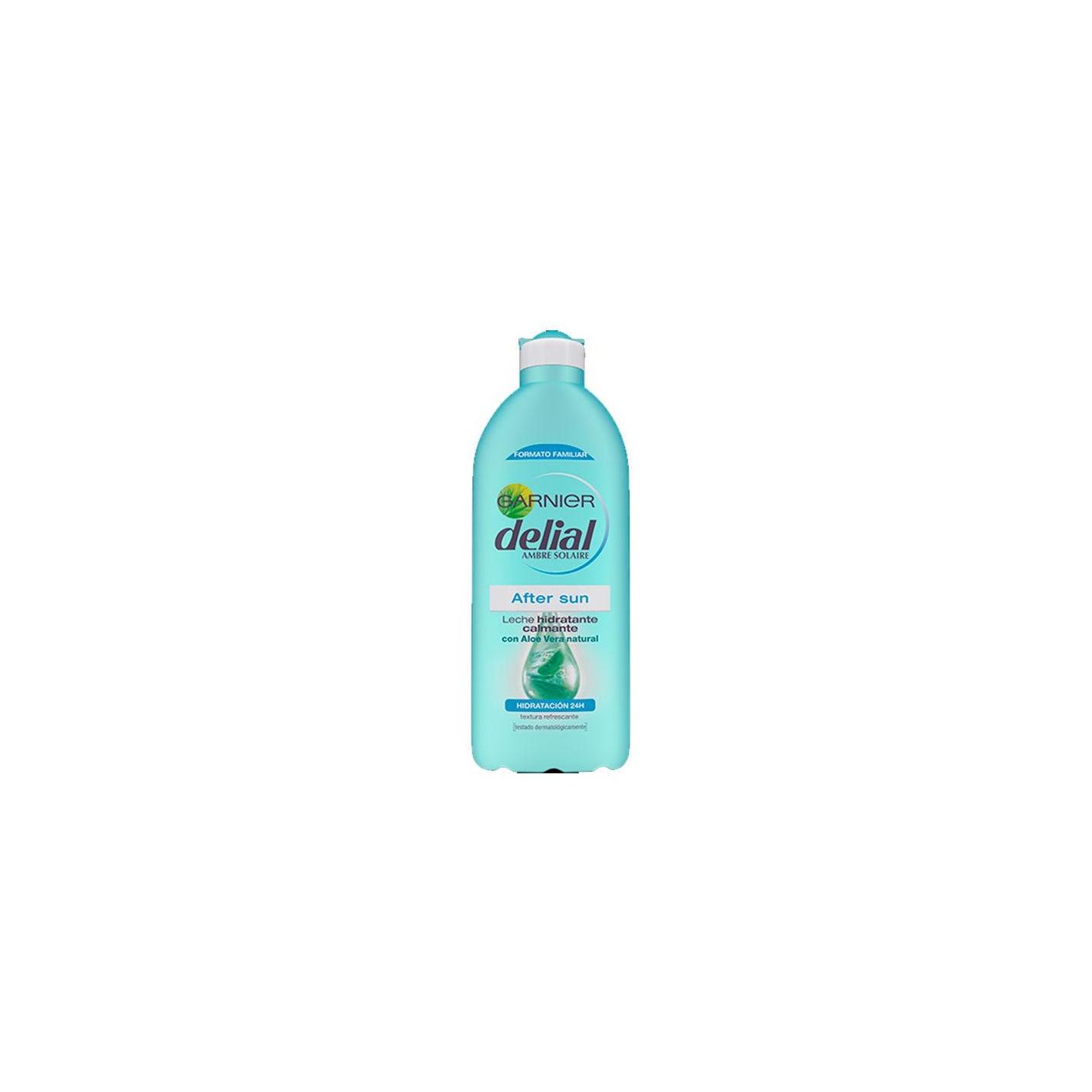 Delial Ambre Solaire - Leche Aftersun hidratante y refrescante para después de la exposición solar, con protección contra rayos UV y aire seco, ideal para piel sensible tras el sol