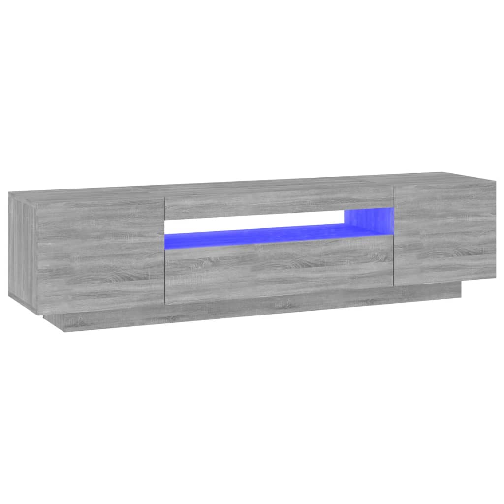 vidaXL Mueble de TV con luces LED 160x35x40 cm, Mueble de Salon, Mueble TV, Mueble TV salon, Mesa de TV, Mueble tele