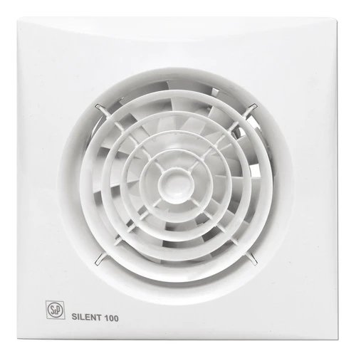 Extractor baño / pared (extractor de baño, versiones para cristal o pared) 10cm 95 m³/h S&P SILENT-100 CZ | 26dB, Blanco