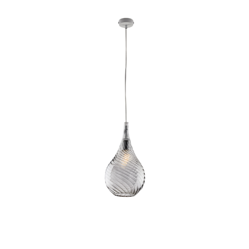 Pluvia Lámpara de suspensión de hierro con cristal pyrex gris 1 luz 142 Ø20 BL264-S1-GR - Bonetti Illumina