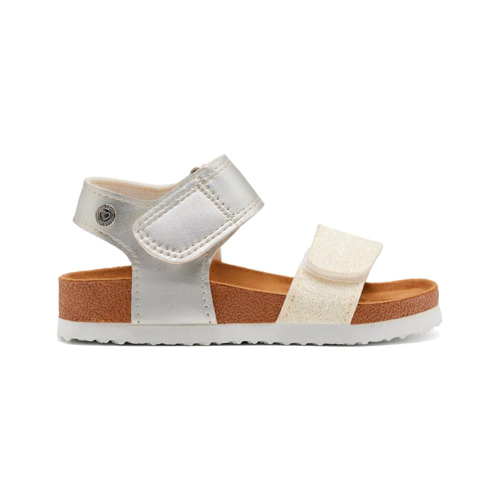 Chanclas De Suela Bio Blancas Y Plateadas Con Glitter Para Niña Y Niño Angwing