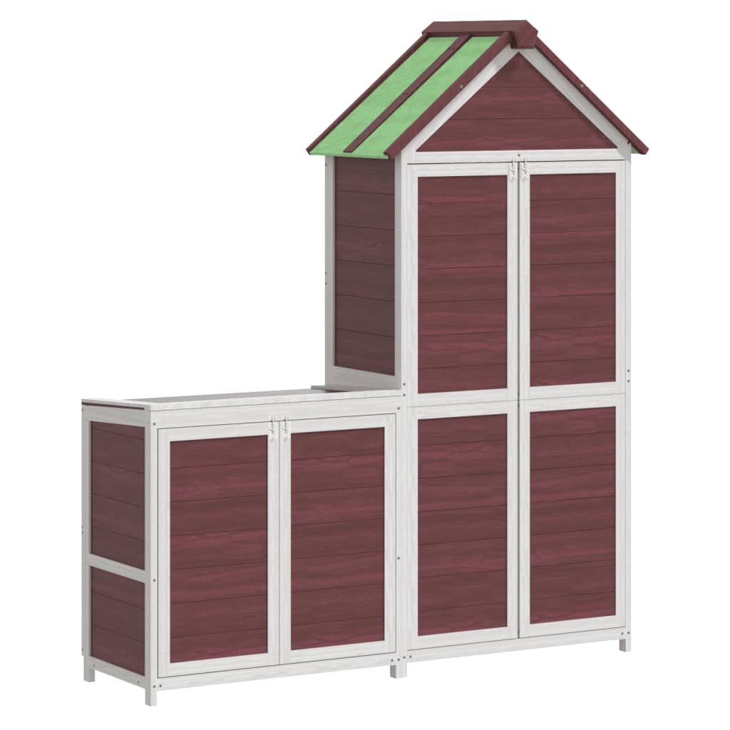 vidaXL Cobertizos para herramientas de jardín 2 pzas madera pino Color Gris,  Moca,  Marrón y mas