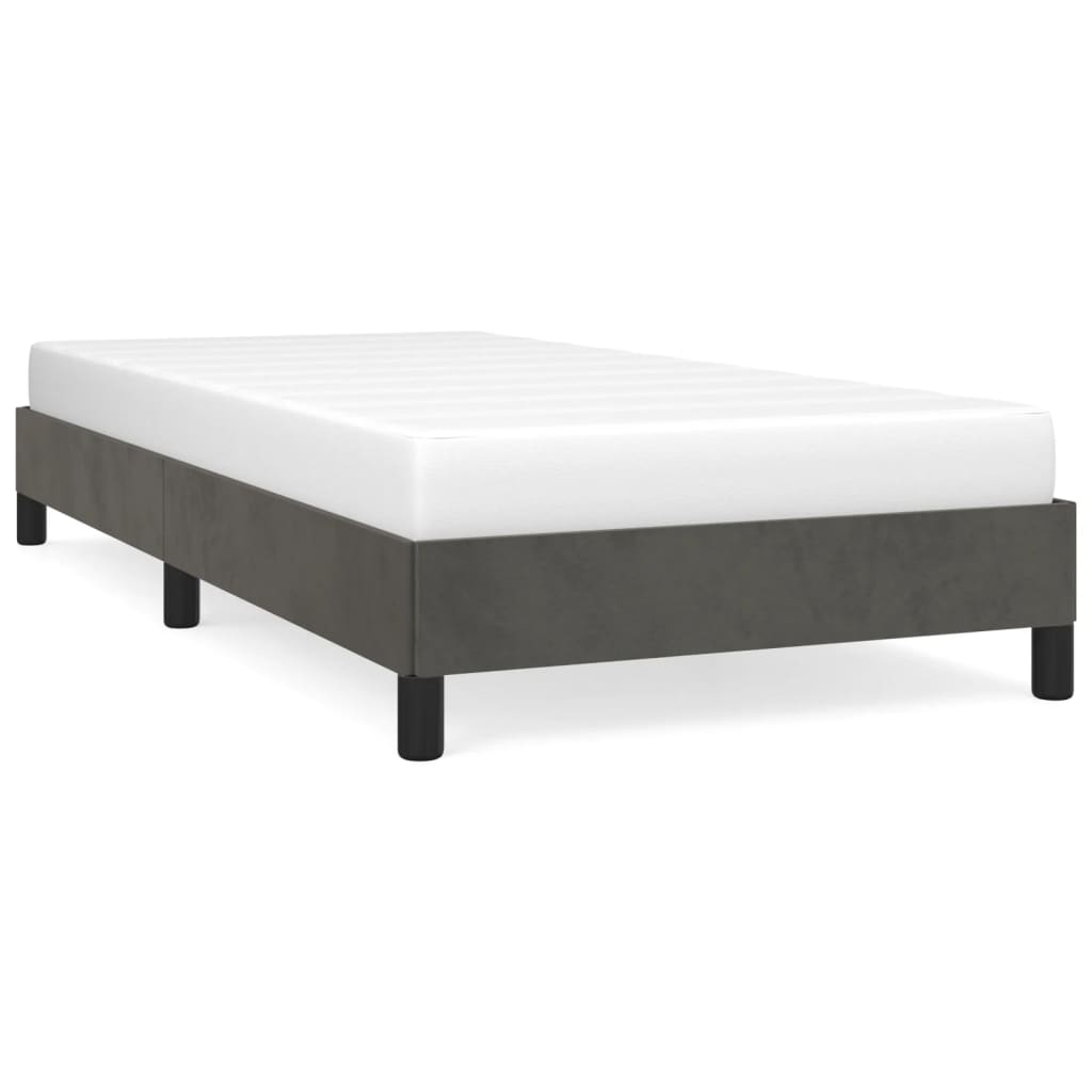 vidaXL Estructura de cama sin colchón terciopelo gris oscuro 90x200 cm